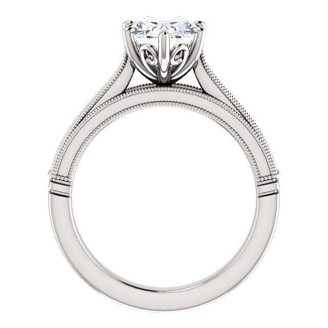 Réel Bague Solitaire 4 Carats Ovale Style Vintage Bijoux Millgrain