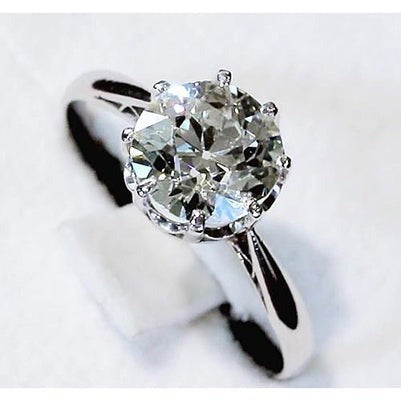 Réel Bague Solitaire Diamant 2.50 Carats ancienne mine Classique Bijoux Femme