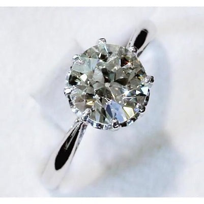Réel Bague Solitaire Diamant 2.50 Carats ancienne mine Classique Bijoux Femme
