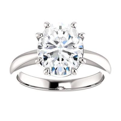 Réel Bague Solitaire Diamant 3.50 Carats Femme Bijoux En Or Blanc