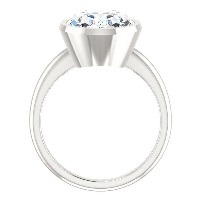 Réel Bague Solitaire Diamant 4 Carats Ovale Sertissage Lunette Or Blanc
