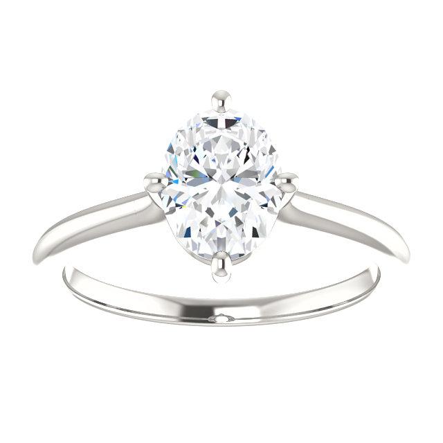 Réel Bague Solitaire Diamant Ovale 4 Carats Sertissage 4 Griffes Or Blanc 14K