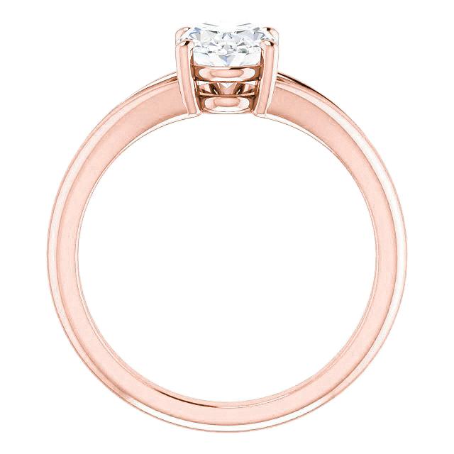 Réel Bague Solitaire Diamant Tige Fendue Or Rose 2 Carats