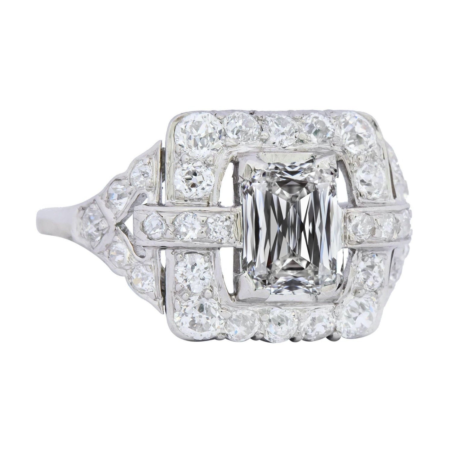 Réel Bague de fiançailles diamant émeraude halo 7 carats bijoux en or pour femme