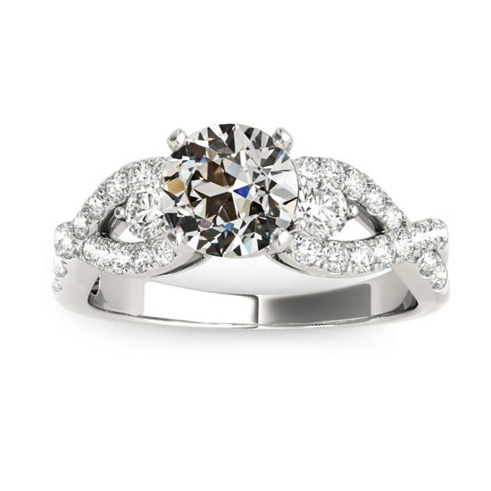 Réel Bague de fiançailles diamant européen ancienne tige infini 4.25 carats