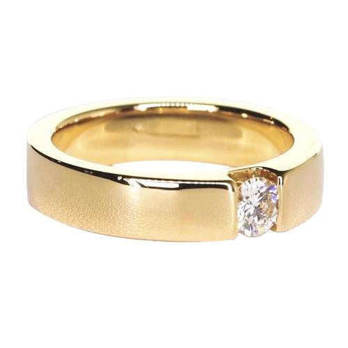 Réel Bande D'Anniversaire En Or Jaune 14 Carats 0.30 Carats
