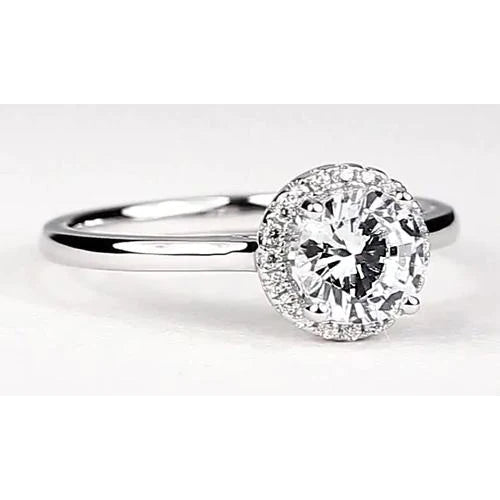 Réel Bijoux Artisanaux Bague De Fiançailles Serti Halo 1.50ct