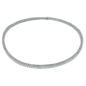 Réel Collier chaîne diamant princesse 12 carats bijoux dames neuf
