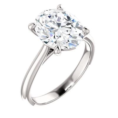 Réel Diamant Bague Solitaire 3.50 Carats Sertissage Griffe Bijoux Or Blanc 14K