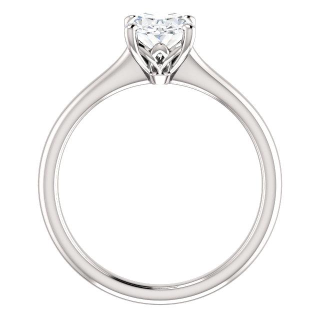 Réel Diamant Bague de fiançailles solitaire 3 carats ovale serti 4 griffes or blanc 14K