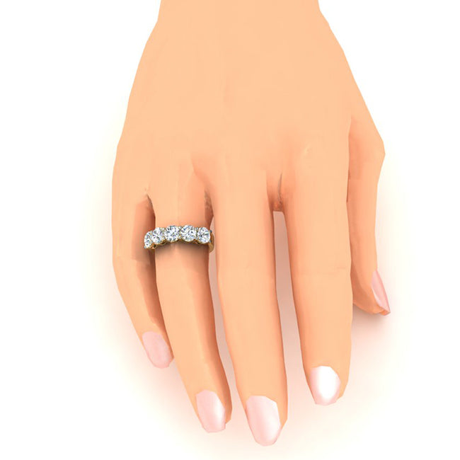 Reel Diamant Bande 5 Pierres Femmes