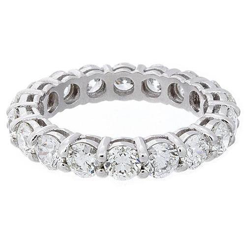 Réel Diamant Rond Mariage Eternité Dames Bande Bijoux En Or 5.10 Carats