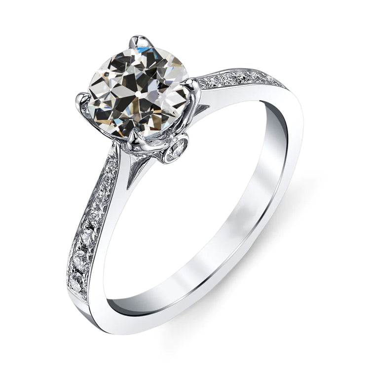 Réel Diamant Rond Vieux mineur Bague de Fiançailles Bijoux Femme 3.50 Carats