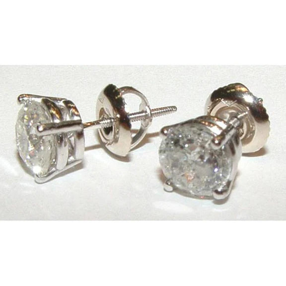Réel Diamants 3.01 Carats Boucles D'Oreilles Stud Post