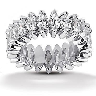 Réel Diamants Marquise Cut Eternity Band 4.60 Ct Bijoux Neuf