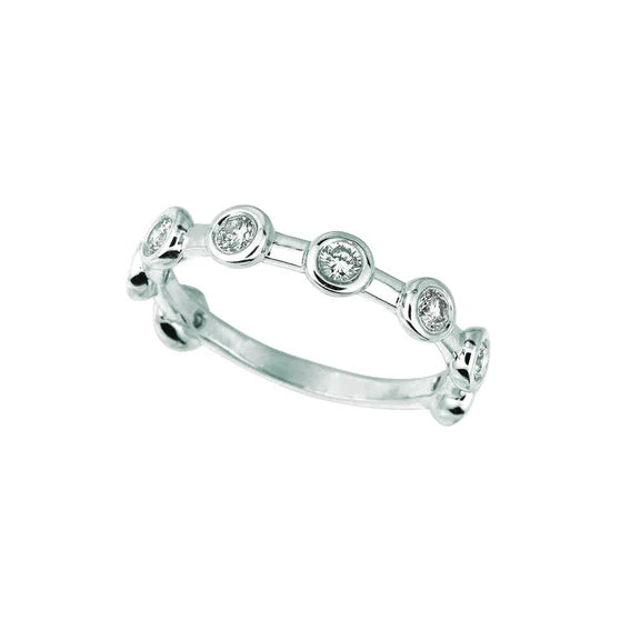 Réel Diamond Half Eternity Band 0.50 Carats Lunette Sertie Or Blanc 14K
