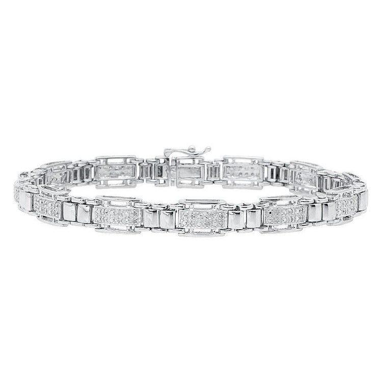 Réel Diamond Men Bracelet Solid White Gold Fine Jewelry 4.20 Carats