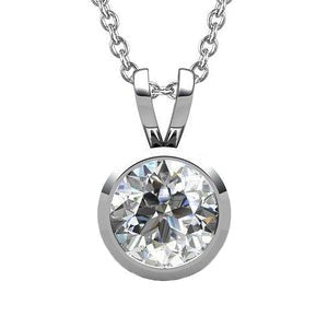Réel Pendentif diamant Coupe Ronde étincelant 5 carats ensemble de bijoux