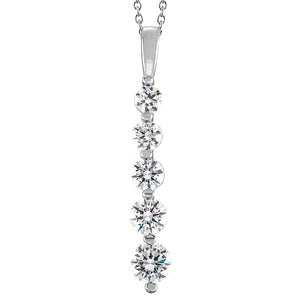 Réel Pendentif voyage diamant cinq pierres 4.10 carats bijoux dames neuf