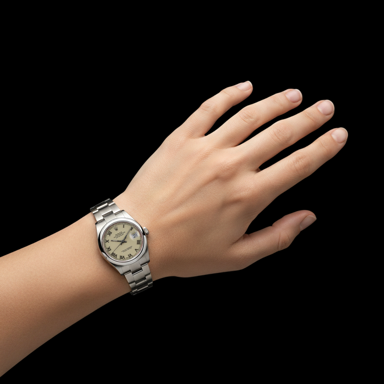 Regarder Rolex Datejust Cadran romain Lunette lisse en acier inoxydable de taille moyenne P2