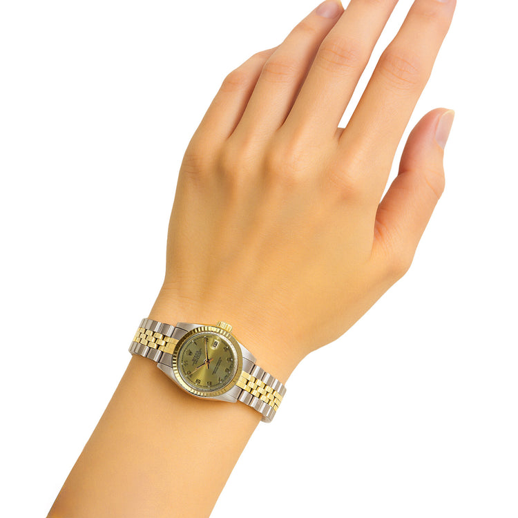 Rolex Date Montre Dames Rolex Cadran Arabe Deux Tons P1