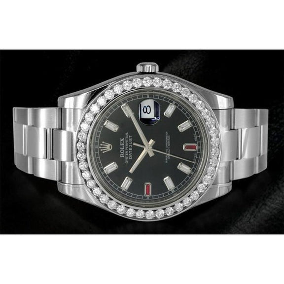 Rolex Datejust 2 41 Mm Montre Homme Cadran Diamant Bracelet huître acier inoxydable
