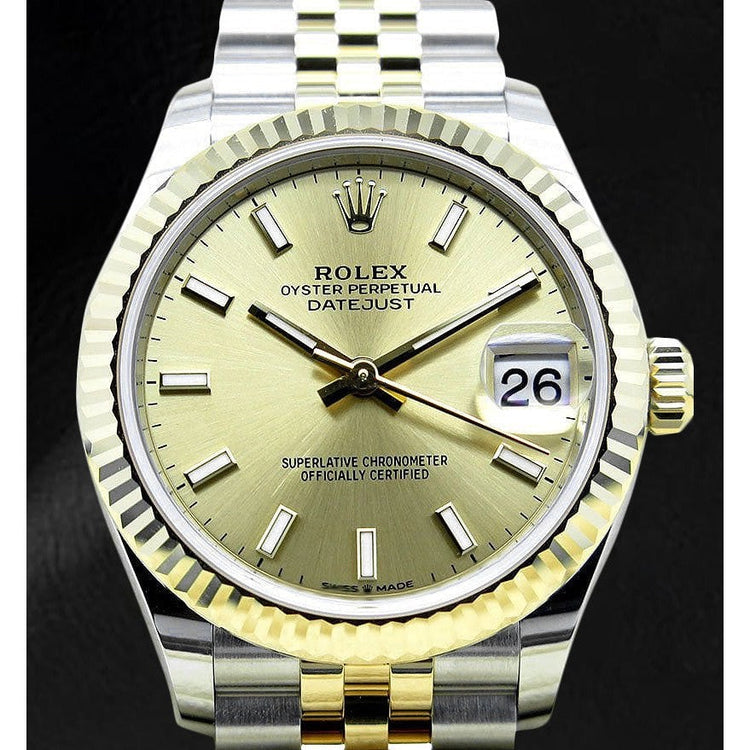 Rolex Datejust 31 mm Champagne Lumineuse Montre Deux Tons