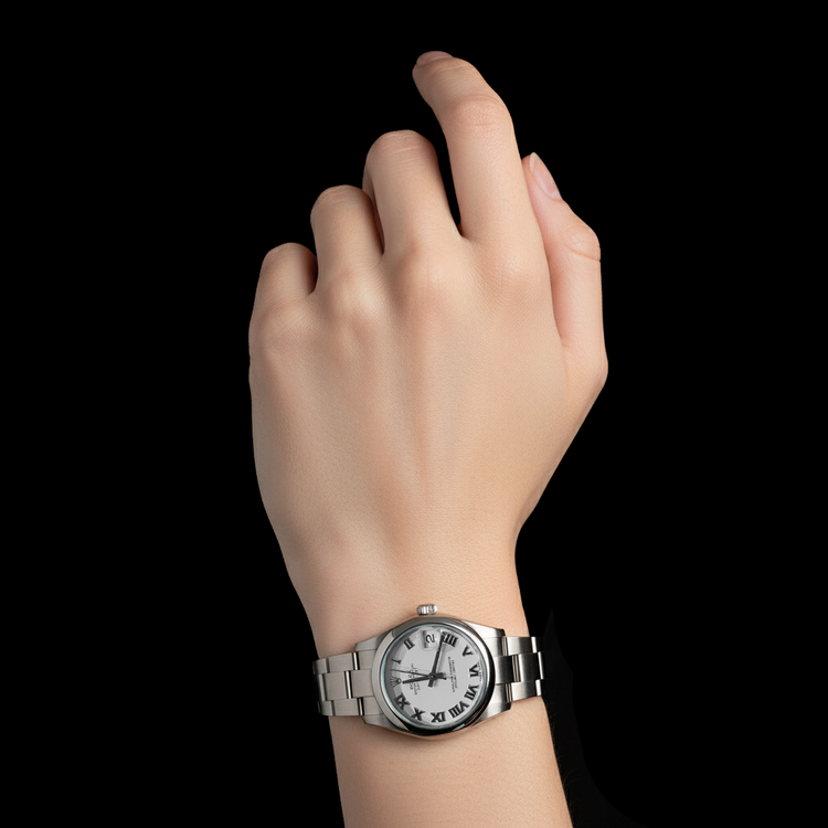 Rolex Datejust 31 mm cadran romain blanc montre en acier pour femme P3