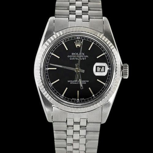 Rolex Datejust Noire Bâton Cadran Montre Homme acier inoxydable