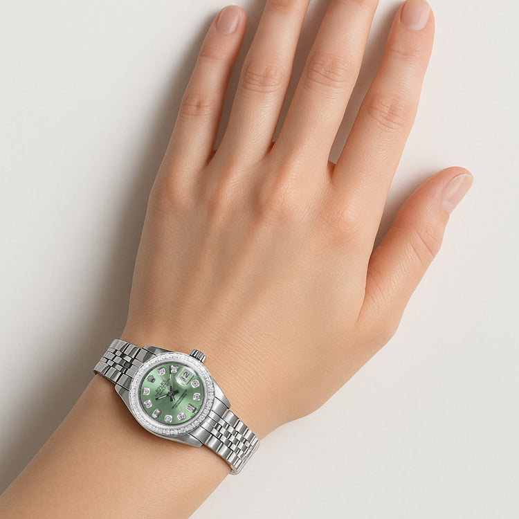 Brillant Baguette Rolex en Stainless Steel – vue arrière