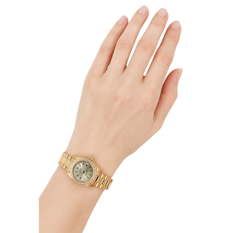 Rolex Datejust Président Style Montre Couleur Ivoire Diamant Lunette P1