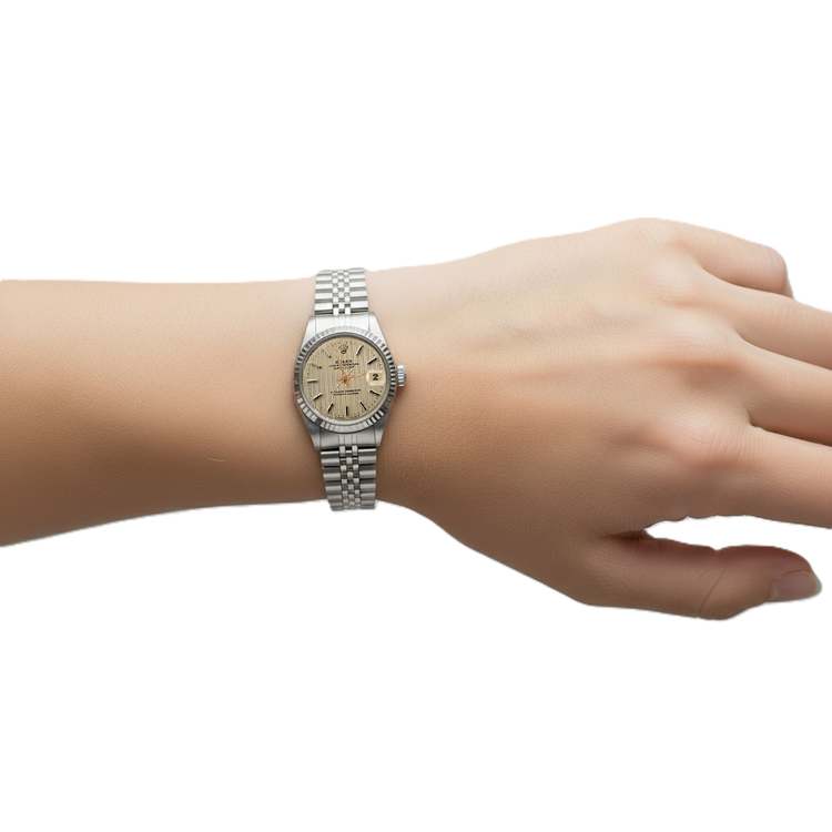 Rolex Datejust Regarder Femme acier inoxydable Cadran Jubilé Lunette Cannelée