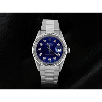 Rolex Datejust bleu diamant cadran lunette
