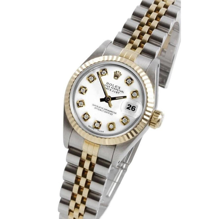 Rolex lunette en diamant regarder dame acier inoxydable et bracelet jubilé en or