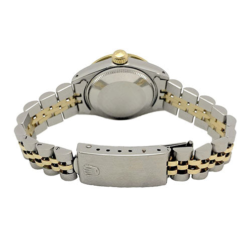 Rolex Femme Cadran Diamant Bordeaux Lunette Acier Inoxydable et Bracelet Jubilee Or