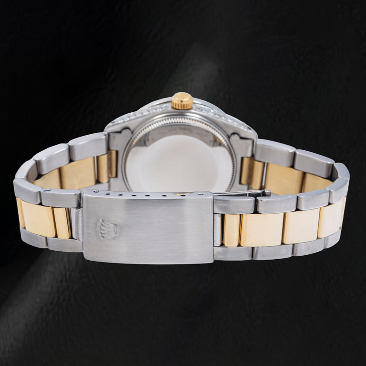 Montre Rolex Lady Datejust 6824 31 mm Cadran Diamants en Nacre Blanche Bracelet Oyster Bicolore