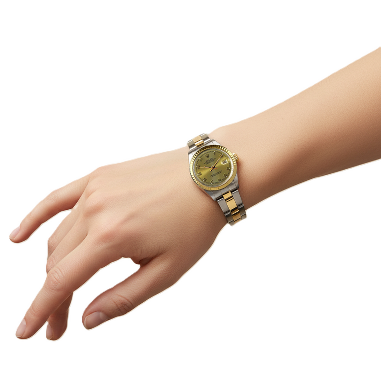 Rolex Date Montre Dames Rolex Cadran Arabe Deux Tons