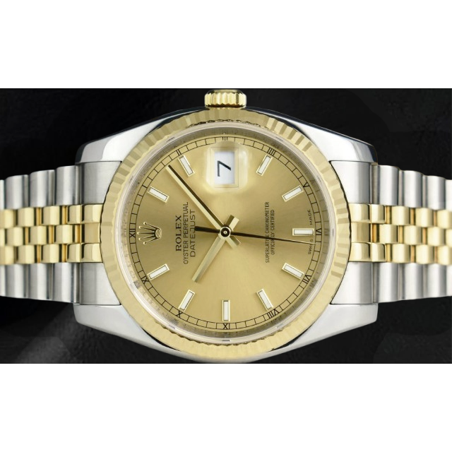 Rolex bâton Cadran Datejust Regarder Homme acier inoxydable & Bracelet Jubilé Or ensemble rapide