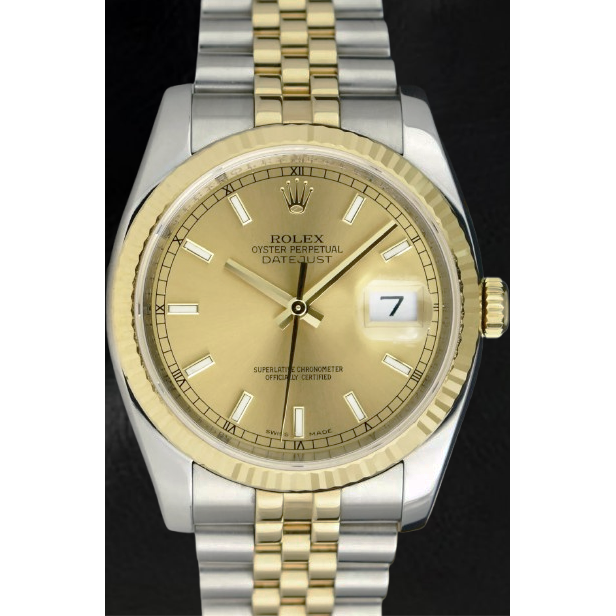 Rolex bâton Cadran Datejust Regarder Homme acier inoxydable & Bracelet Jubilé Or ensemble rapide