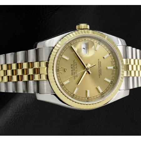 Rolex bâton Cadran Datejust Regarder Homme acier inoxydable & Bracelet Jubilé Or ensemble rapide