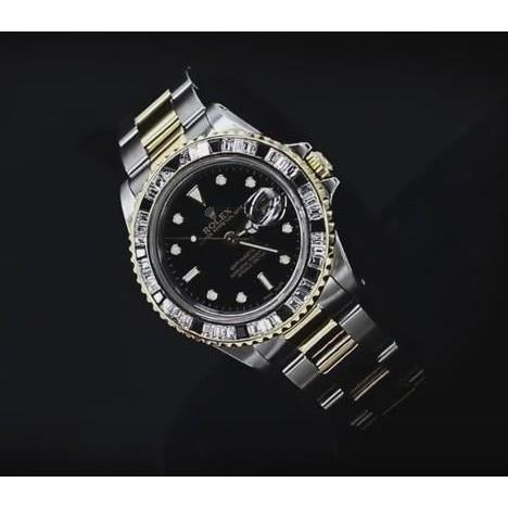 Rolex baguette personnalisée Gmt master Ii Montre Homme Or Jaune & acier inoxydable