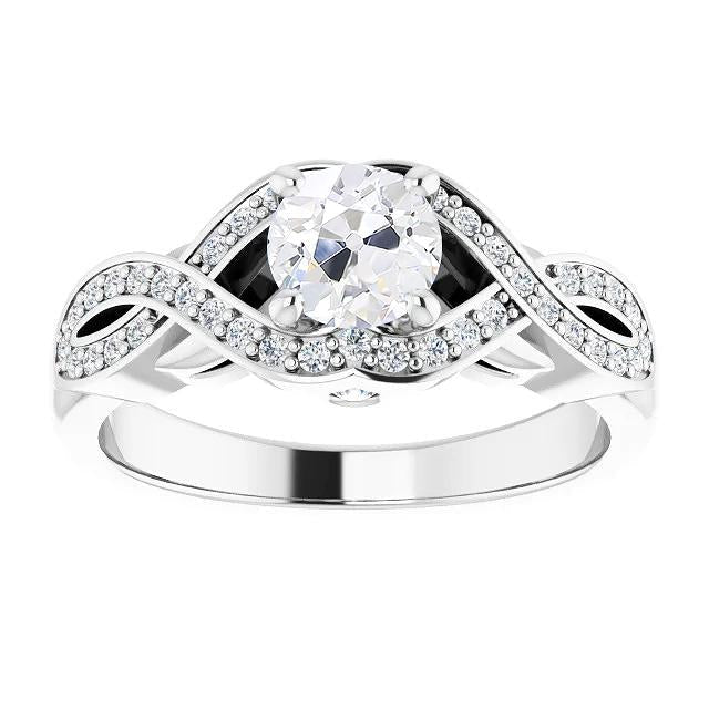 Rond Ancienne Mine Cut Véritable Diamond Prong Set Infinity Style 4.25 Carats