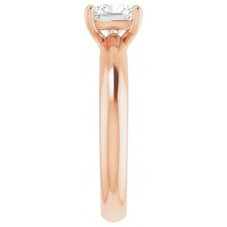 Diamant Solitaire de Fiançailles 2-carats Or Rose 14 Carats – vue de côté