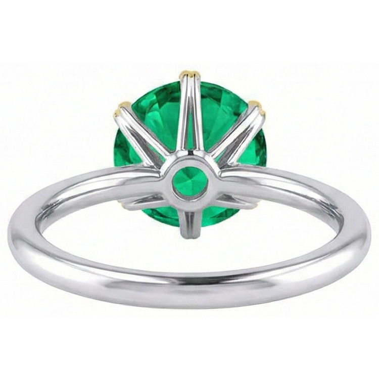 Émeraude Fine Bague Pierre Précieuse – vue de dessus