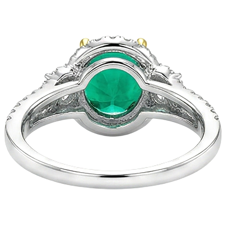 Rayonnant Émeraude Bague Pierre Précieuse 2,50 carats – vue arrière