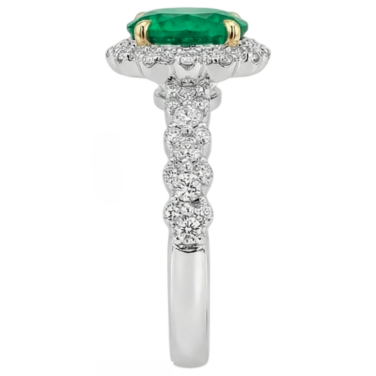Émeraude Fine Bague Pierre de Couleur – vue arrière