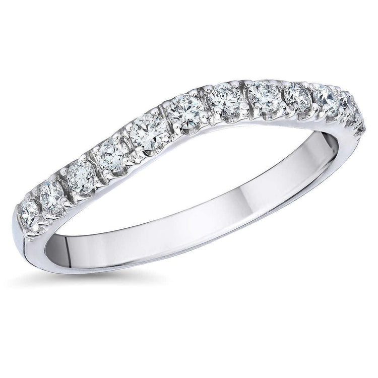 Round Réel Diamond Wedding Band White Gold 14K 2.40 Ct.