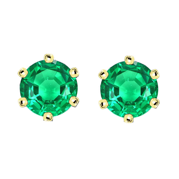 Émeraude Colombienne Gemstone Earring 3-carats Or Jaune 14 Carats – vue principale