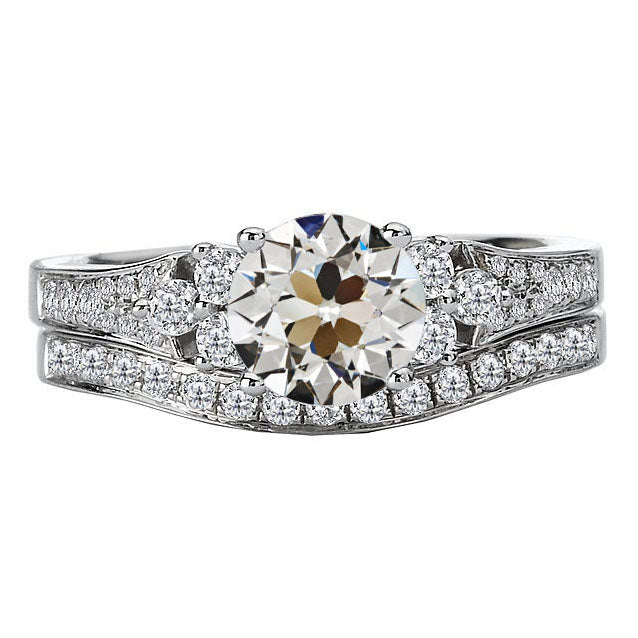 Diamant Bague de Fiançailles 6 carats Or 14K Blanc – vue principale