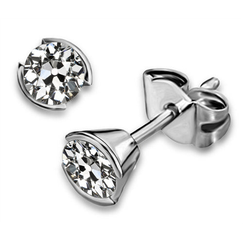 Diamant Fin Boucles d'Oreilles 1,50 carats Or 14K Blanc – vue principale
